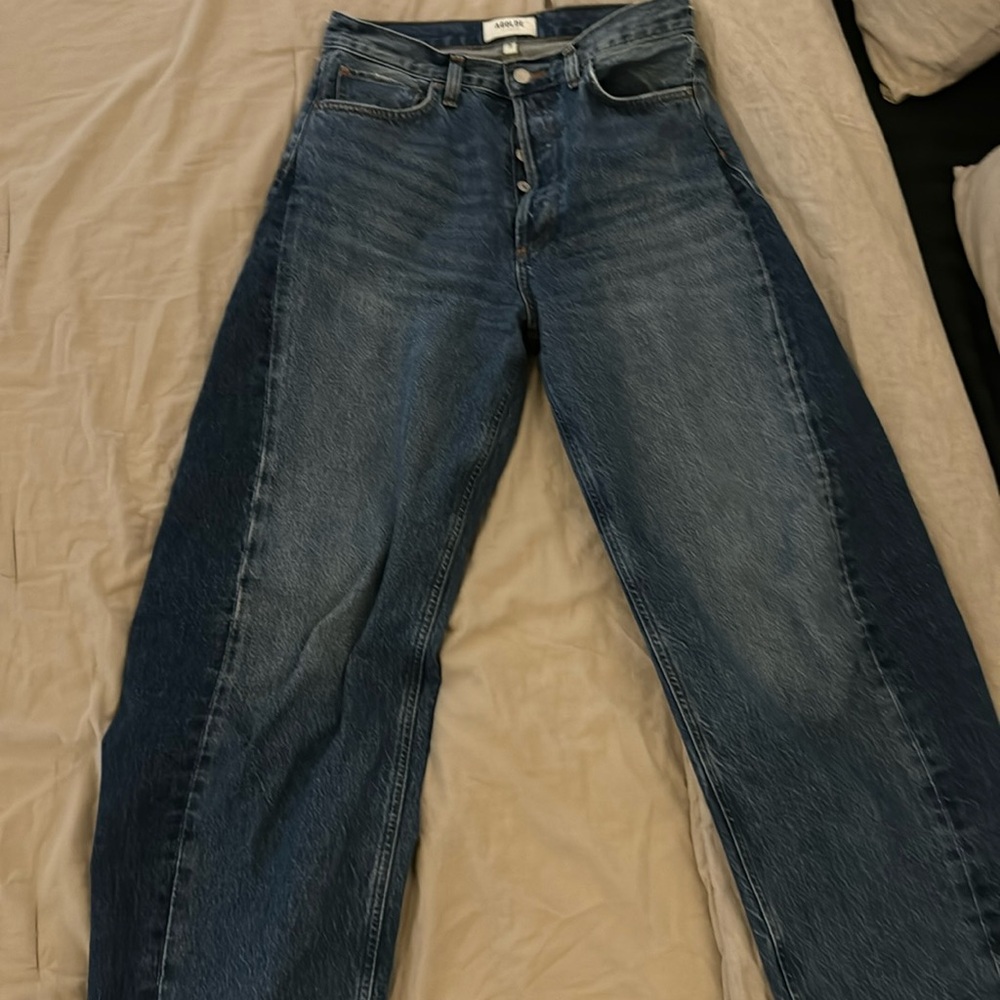 AGOLDE two tone high waisted jeans worn once size 28